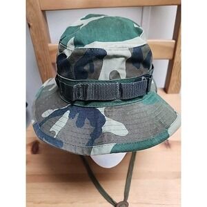 Military Camo Bucket Hat SZ 7 1/4 Sun Hot Weather Type II MIL-TYPE-J-44320 Frog